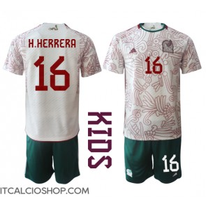 Messico Hector Herrera #16 Seconda Maglia Bambino Mondiali 2022 Manica Corta (+ Pantaloni corti)